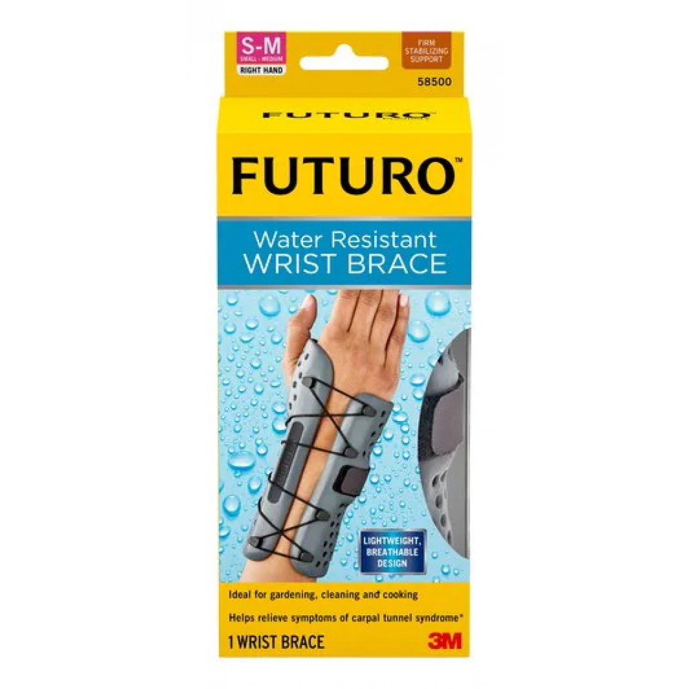 FUTURO WATER RESISTANT WRIST BRACE RIGHT HAND 58500 S-M