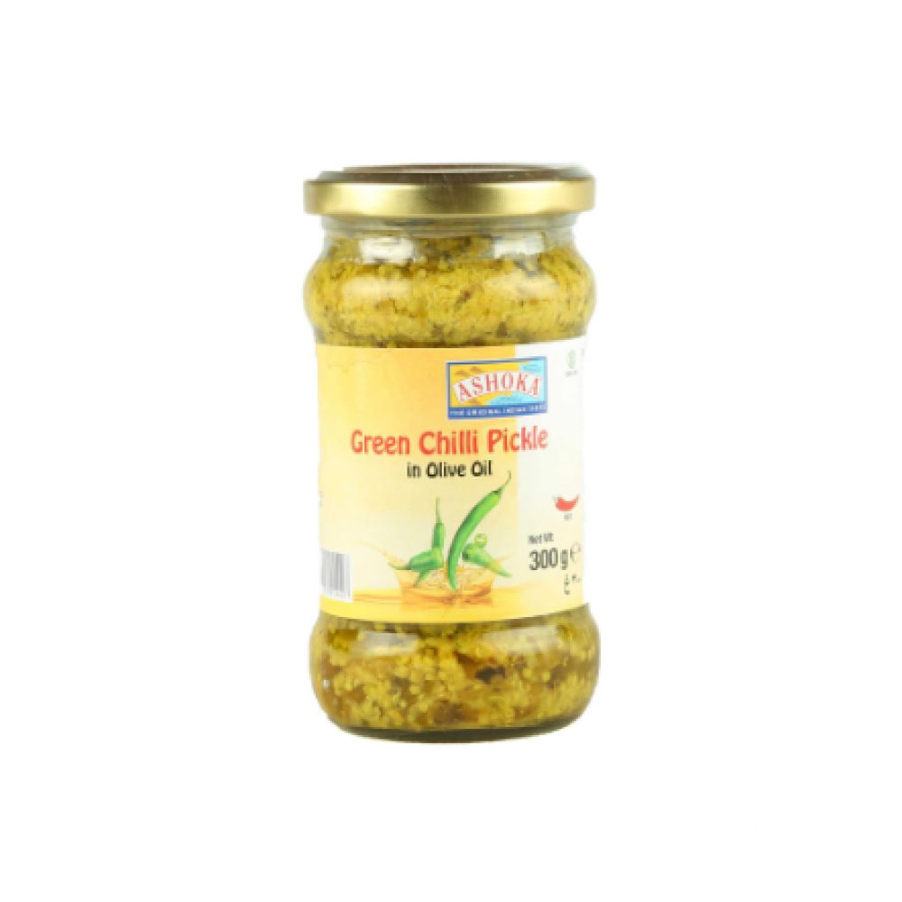 GREEN CHILLI PICKLE IN OLIVE OIL 6X300GM